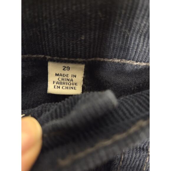 True Religion Corduroy Pants Mens 29x28 Deep Blue Straight Leg Flap Pockets - Picture 4 of 10